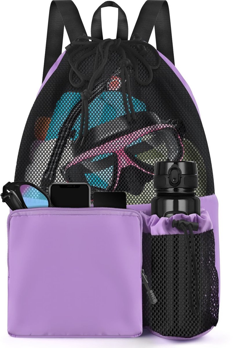 Dailygoods - Waterdichte Zwemtas met Trekkoord - Mesh Gymtas voor Sport en Strand