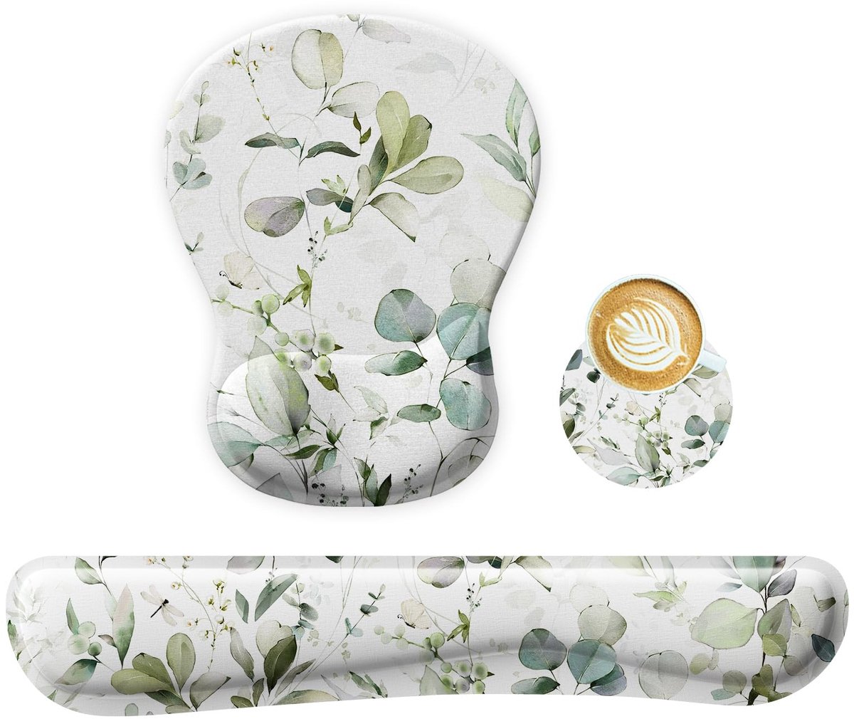 Omgoods - 3-in-1 Muismat Set - Ergonomische Muismat met Polssteun en Coaster