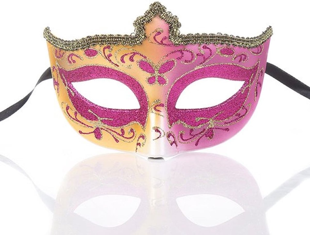 Gemaskerd bal kant masker taart helft gezicht dames dragen masker, 1 stuk, roze
