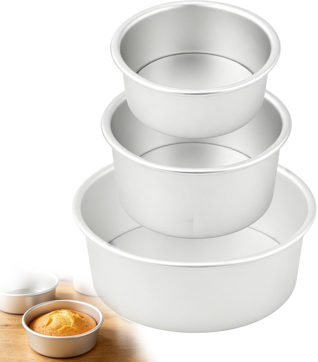 Dailygoods - 3-delige Set Taartvormen van Geanodiseerd Aluminium - Ø 10/15/20 cm