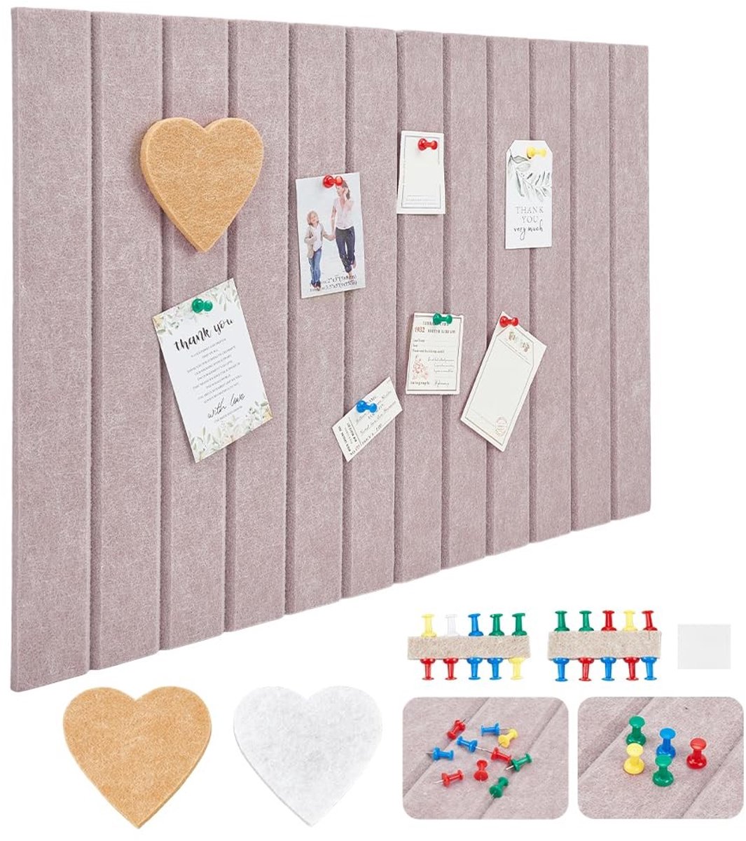 Dailygoods - Kurk Wandbord 40 x 60 cm - Decoratief Prikbord met 20 Duimspijkers