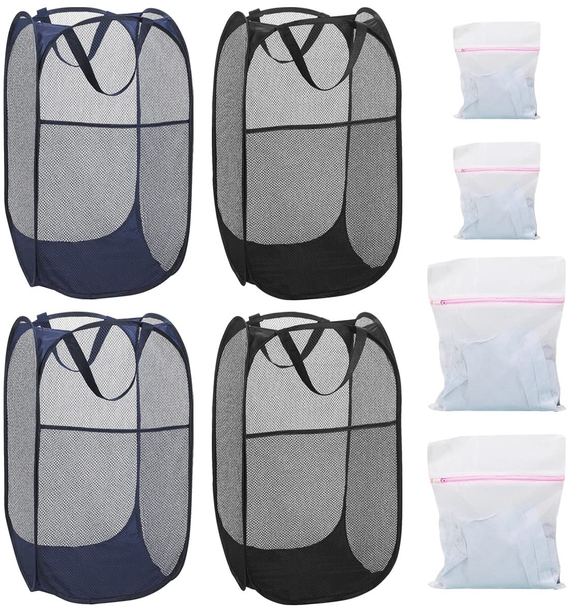 Dailygoods - 4 Stuks Opvouwbare Wasmanden - 75 Liter Draagbare Hamperbins