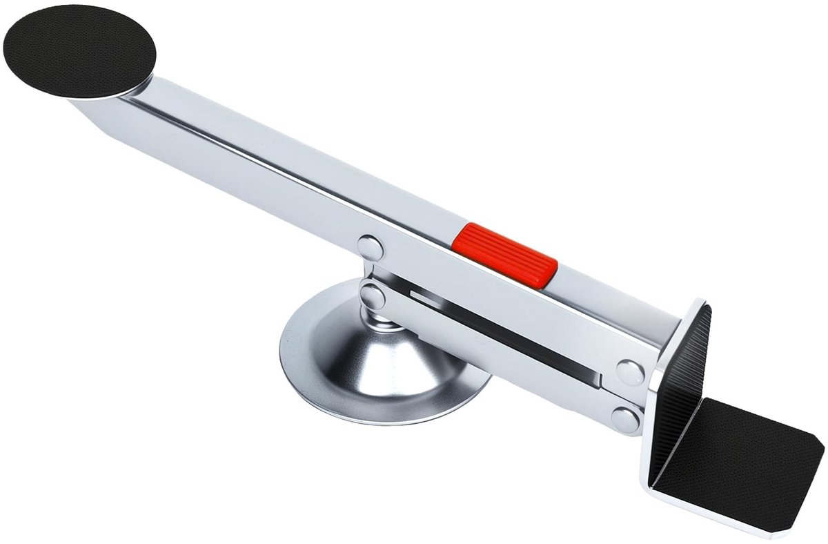 Dailygoods- Deur- en Plaatlifter max. hefkracht 120kg - Zwenkbaar - Antislip hendel - Voetbediende hefboom - Duurzaam - Compact en robuust - Meubellifter