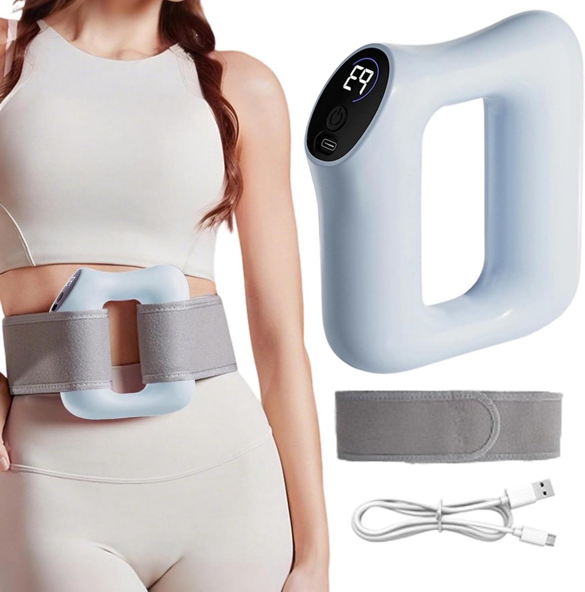 Massage Apparaat - Lichaamsvormer - Herstel na sport - Dubbele Ring - 15 x 15 x 5 cm - Wit