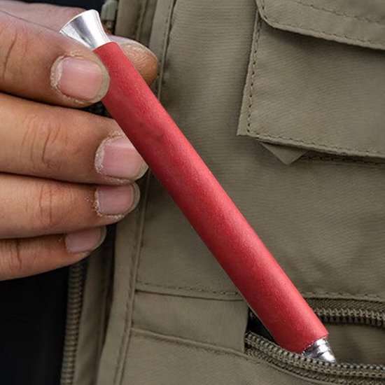 Vuur Blaas Pijp - Telescopische Riet - Kampvuur Aanmaken - Roestvrij Staal - 62.5 cm Uitgeschoven - Rood — afbeelding 2