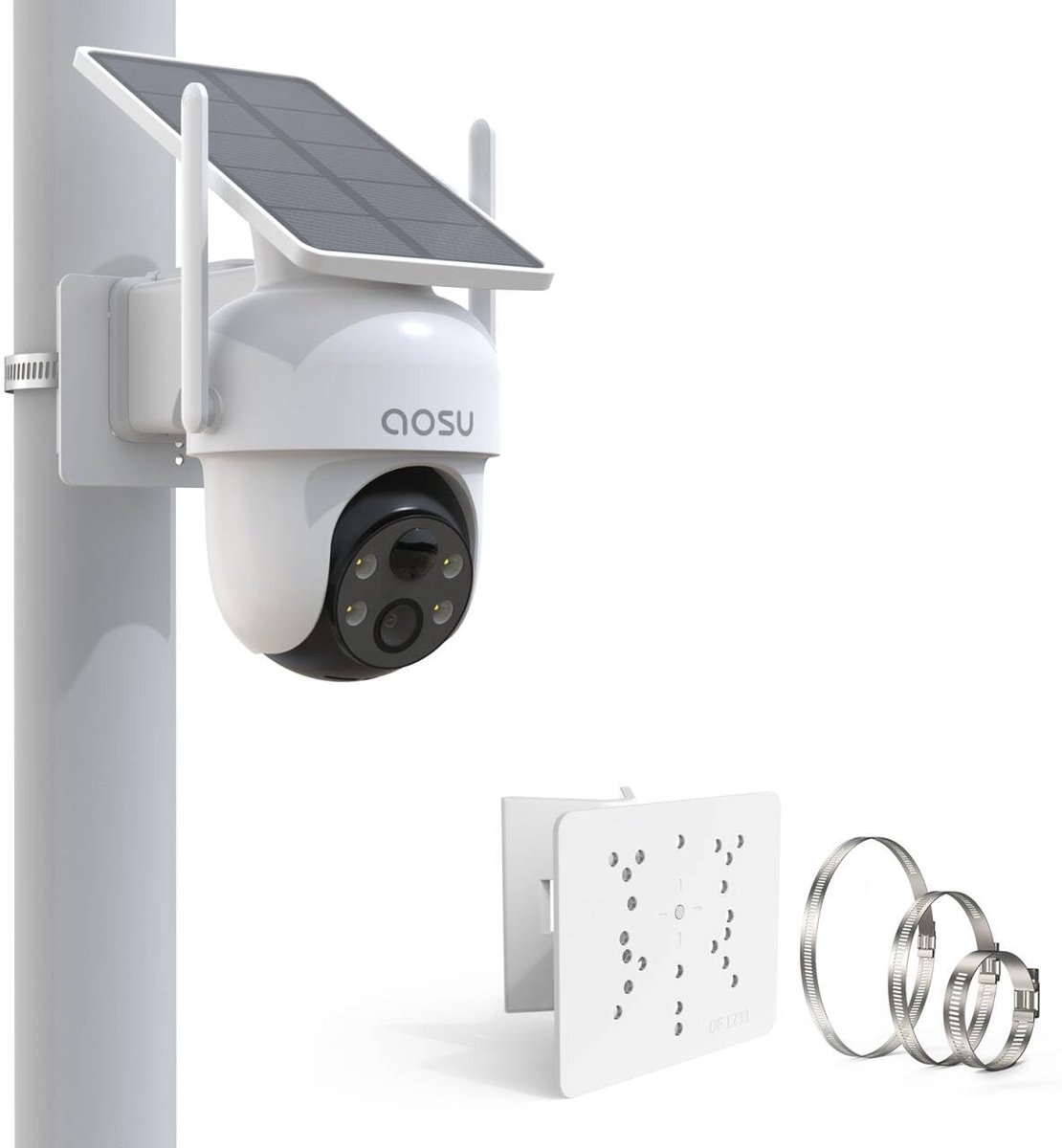 Dailygoods- Regengoothouder voor Reolink Argus PT - Universele Bevestiging - Verstelbare Montagehouder - Robuuste Masthouder - Veiligheidsaccessoire - Optimale Camera-uitlijning - Camerahouder