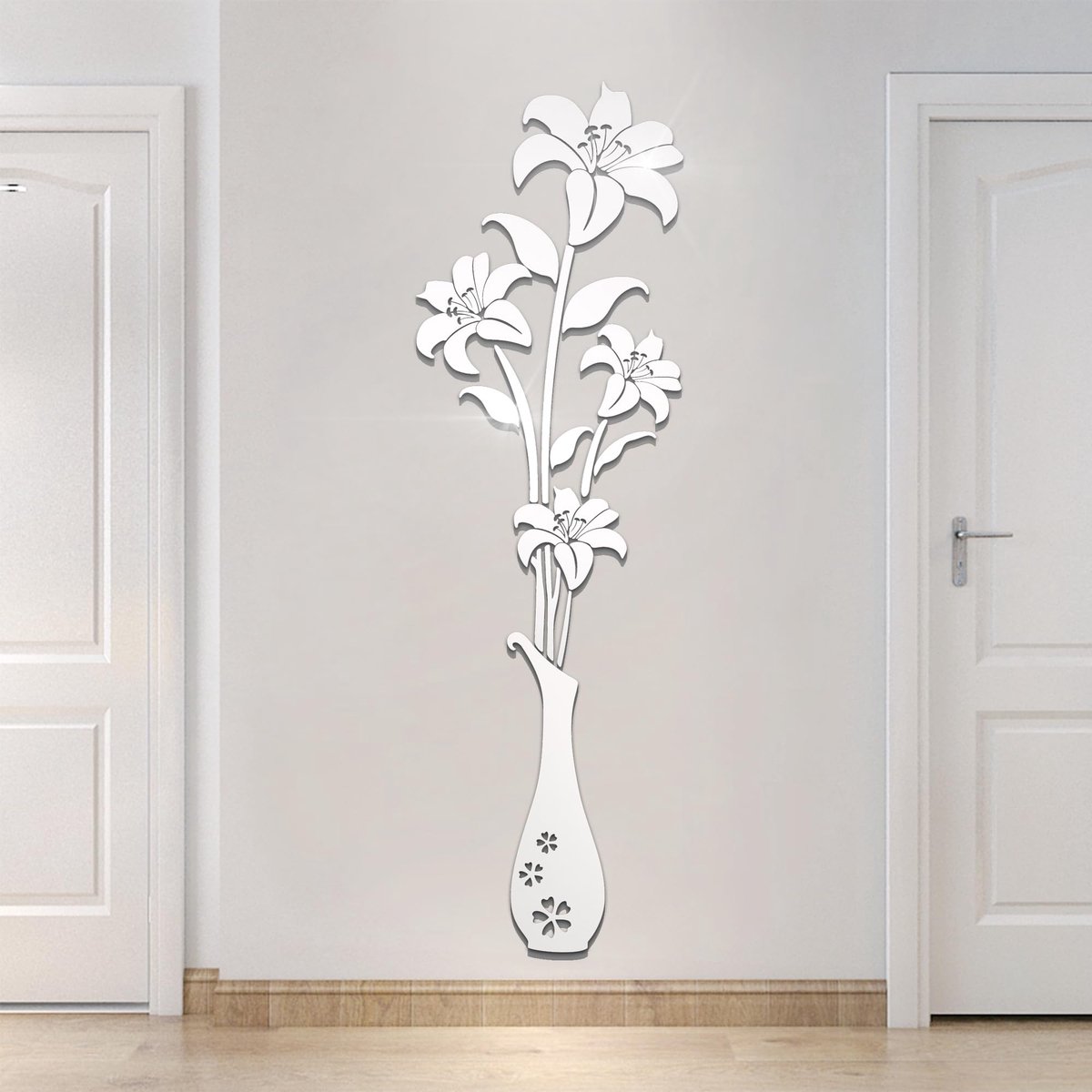 SnelShoppen - 3D Spiegel Muurstickers Bloem - Decoratieve Muurstickers voor Woonkamer en Slaapkamer - DIY Muurdecoratie voor TV-Achtergrond en Bank Ac