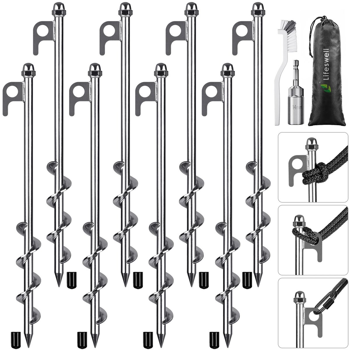 Dailygoods - 8 Stuks Tentharingen - Sterke Grondankers voor Camping en Outdoor
