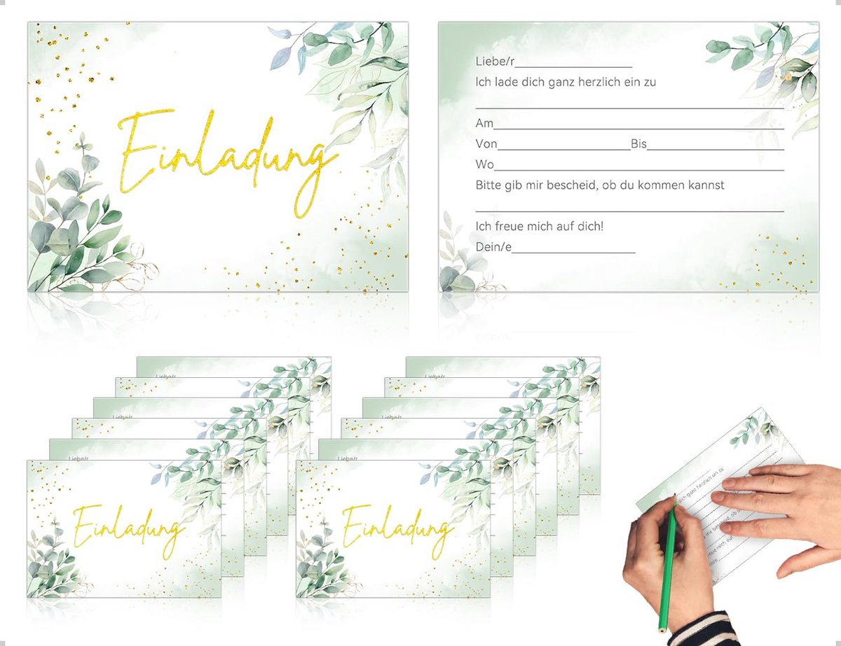 Dailygoods - 12 Uitnodigingskaarten voor Verjaardag en Bruiloft - Unieke Ontwerpen