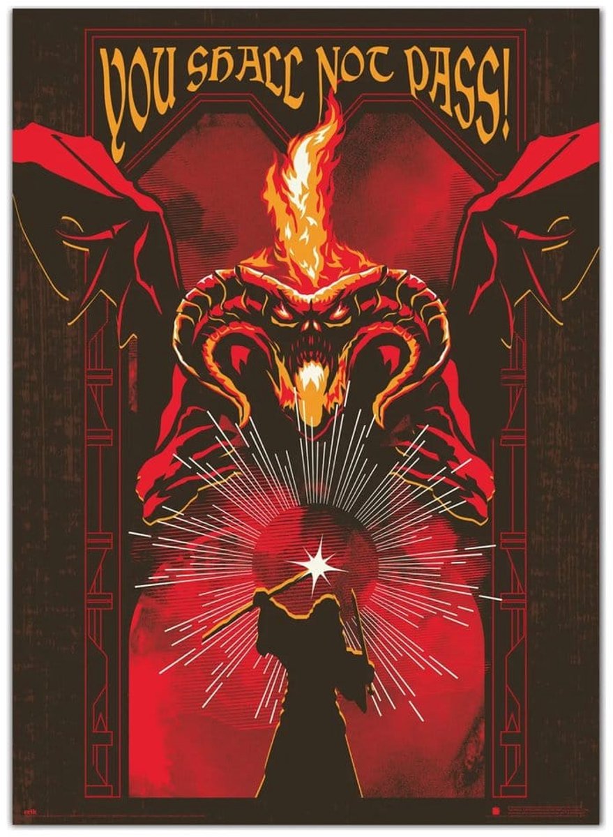 Grupo Erik The Lord of the Rings Luminescent Poster Balrog 50 x 70 cm Poster & Wallscrolls Multi