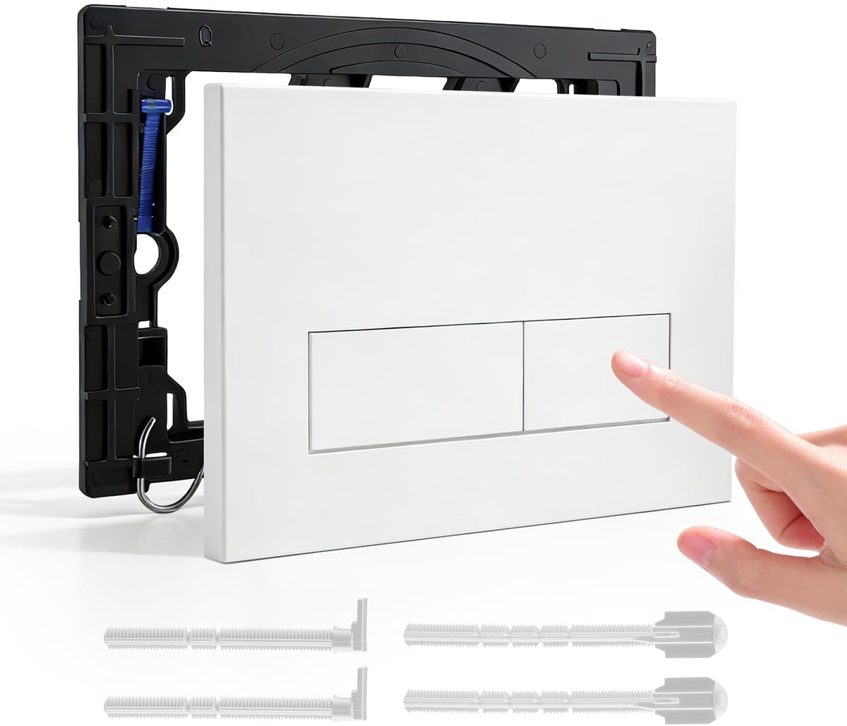 Dailygoods - Drukplaat voor Geberit Spoelbak - Wit, Compatibel met Sigma Series