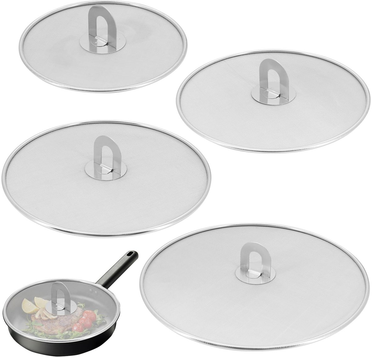 Dailygoods - 4-delige Splash Guard Set - Bescherming tegen Spatten tijdens Koken