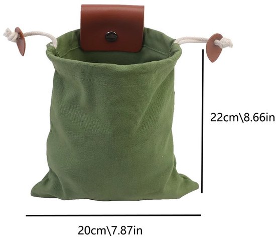 Plukzak - 2 stuks - Opbergtas - Fruitpluktas - Unisex - Oogstzak - Tuinaccessoires - Geschikt voor buiten, boomgaard, boerderij, tuin, groenten en fruit - Zwart, bruin - 22*20 cm - One size fits all — afbeelding 5