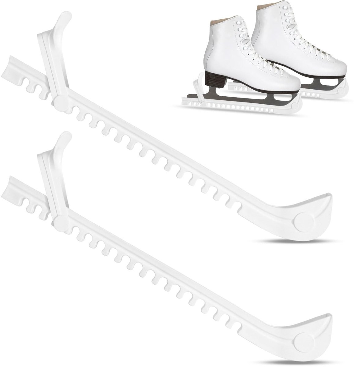 Dailygoods - Verstelbare Schaatsbeschermer - Wit - Voor Kunstschaatsen