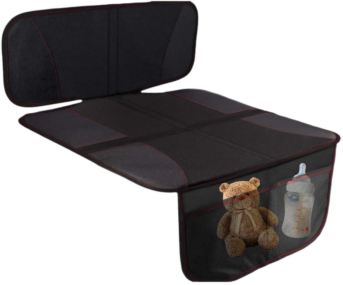 Dailygoods - Autostoelbeschermer met Antislipfunctie - Geschikt voor Kinderzitje, Zwart/Rood