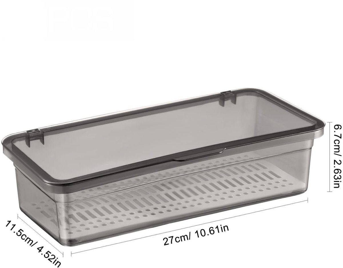 Dailygoods - 3-Delige Bestek Organizer met Deksel - Voor Keuken en Lades