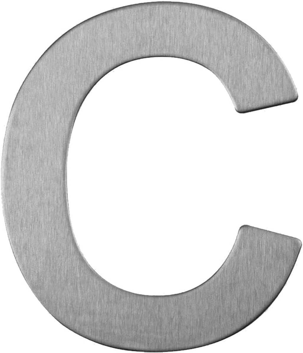 Dailygoods - Roestvrij Stalen Letter 76mm - Zelfklevend Huisnummer (C)