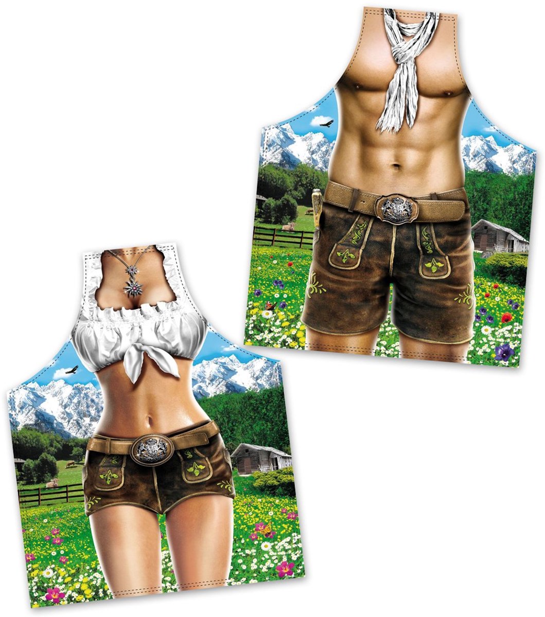 Dailygoods - Bavarian Schorten: Alpenmodel in Combinatiepack voor Hem en Haar (2er)