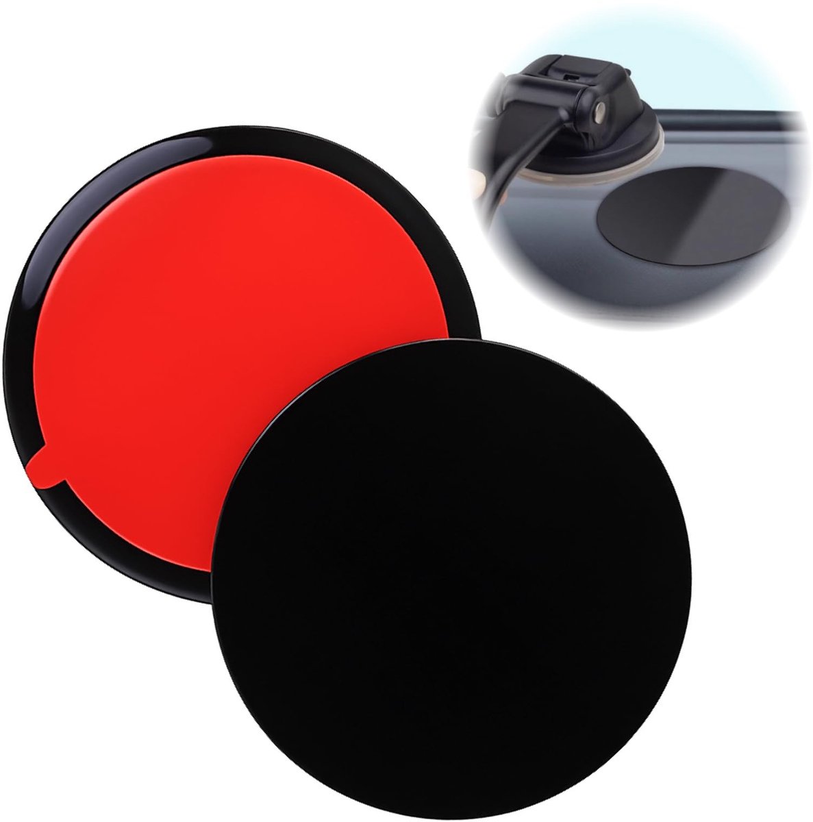 Dailygoods- Kleefbevestigingsplaten 80 mm - Zelfklevende Zuignap Adapterplaat - Geschikt voor Navigatiehouder - Mobiele Apparaten - Waterdicht - Duurzaam PVC/Siliconen