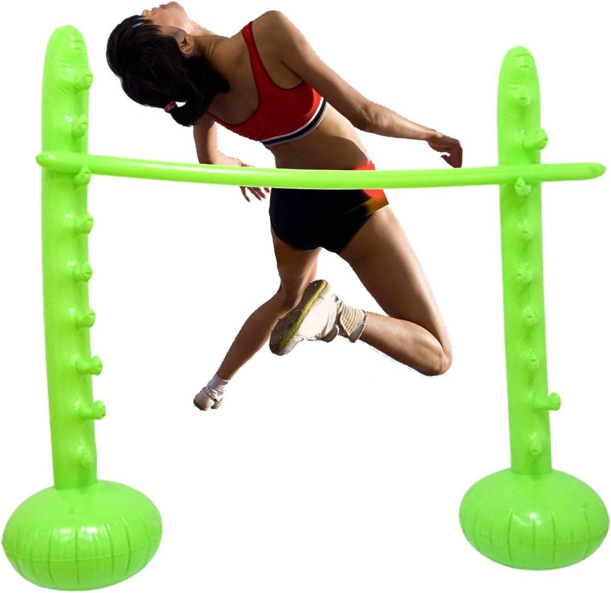 Opblaasbare Springstok - Stuiterpaal Spel - Buiten Spelen - Snel Opblaasbaar - 55x180 cm - Groen