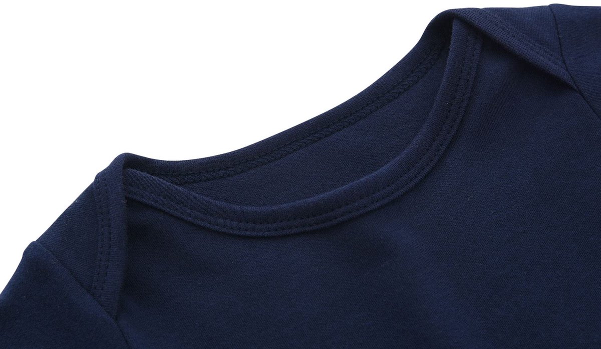 SnelShoppen - Rompertje set van 3 voor babyjongens en meisjes met lange mouwen, marineblauw, 6 maanden, perfect voor dagelijks gebruik en speciale gel