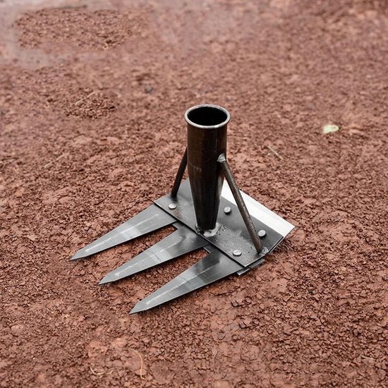 Onkruidhark Tuingereedschap - Wiedhark Grastrekker - Tuinonderhoud Bodem - Dubbelzijdig Ontwerp - 3 Tanden - Metaal — afbeelding 2