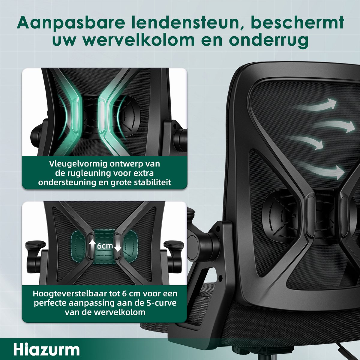 Hiaonyx Bureaustoel-Ergonomische - afbeelding 2