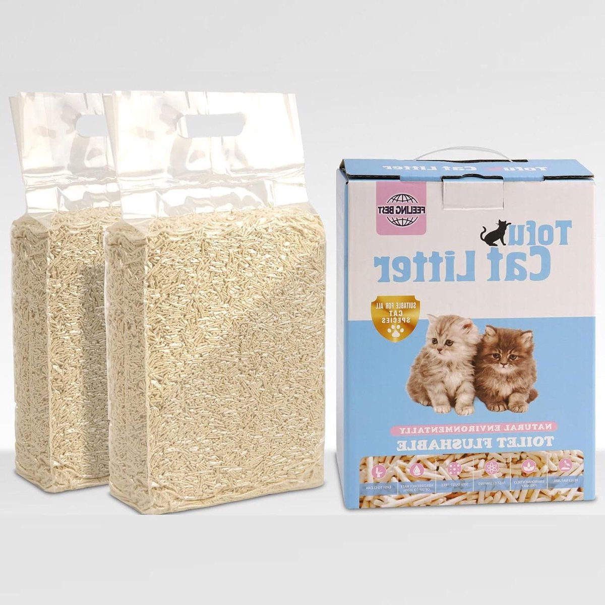 Tofu Kattenbakvulling - Klonterende Vulling - Hygiënisch Huisdier - Snel Klonterend - 56 kg - N.v.t.