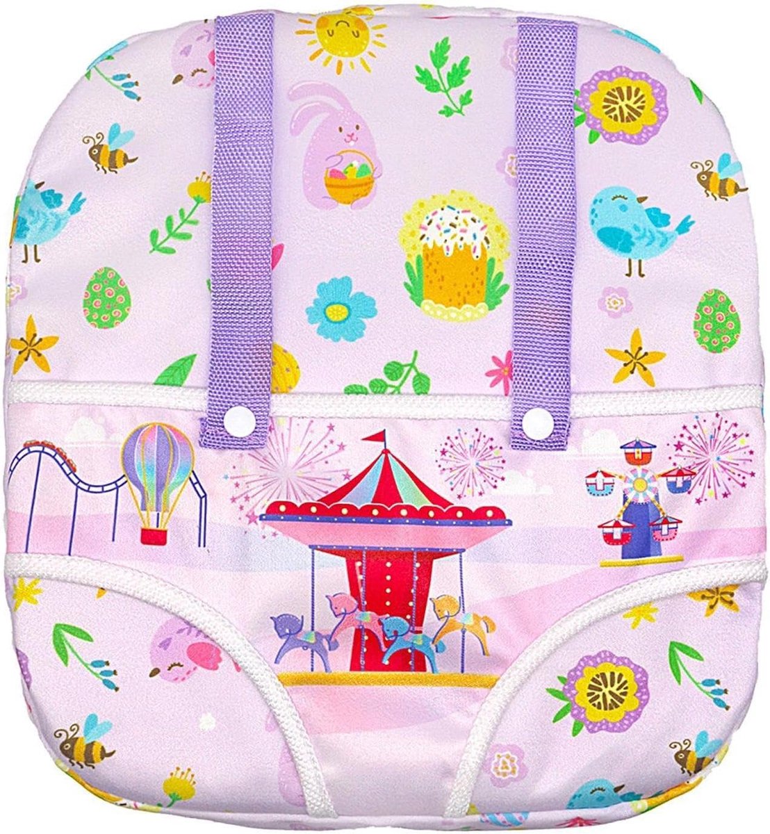 Poppenrugzak - Babydrager Poppen - Fantasierijk Spelen - Verstelbare Banden - 26 x 28 cm - Violet