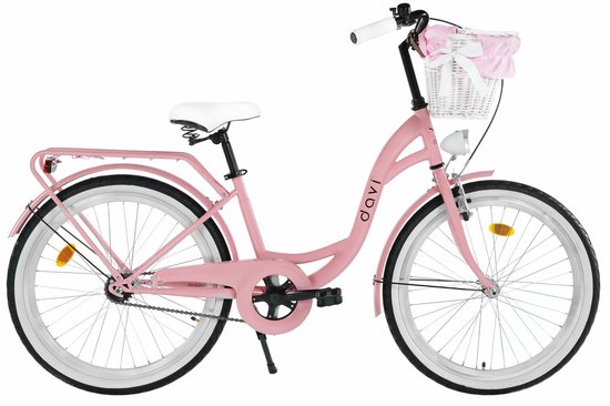 Davi Lila - Stadsfiets - 26 inch - 1 versnelling - Terugtraprem/V-brake - Lage instap - 155-180 cm - Roze/Zwart van Davi Lila — afbeelding 4