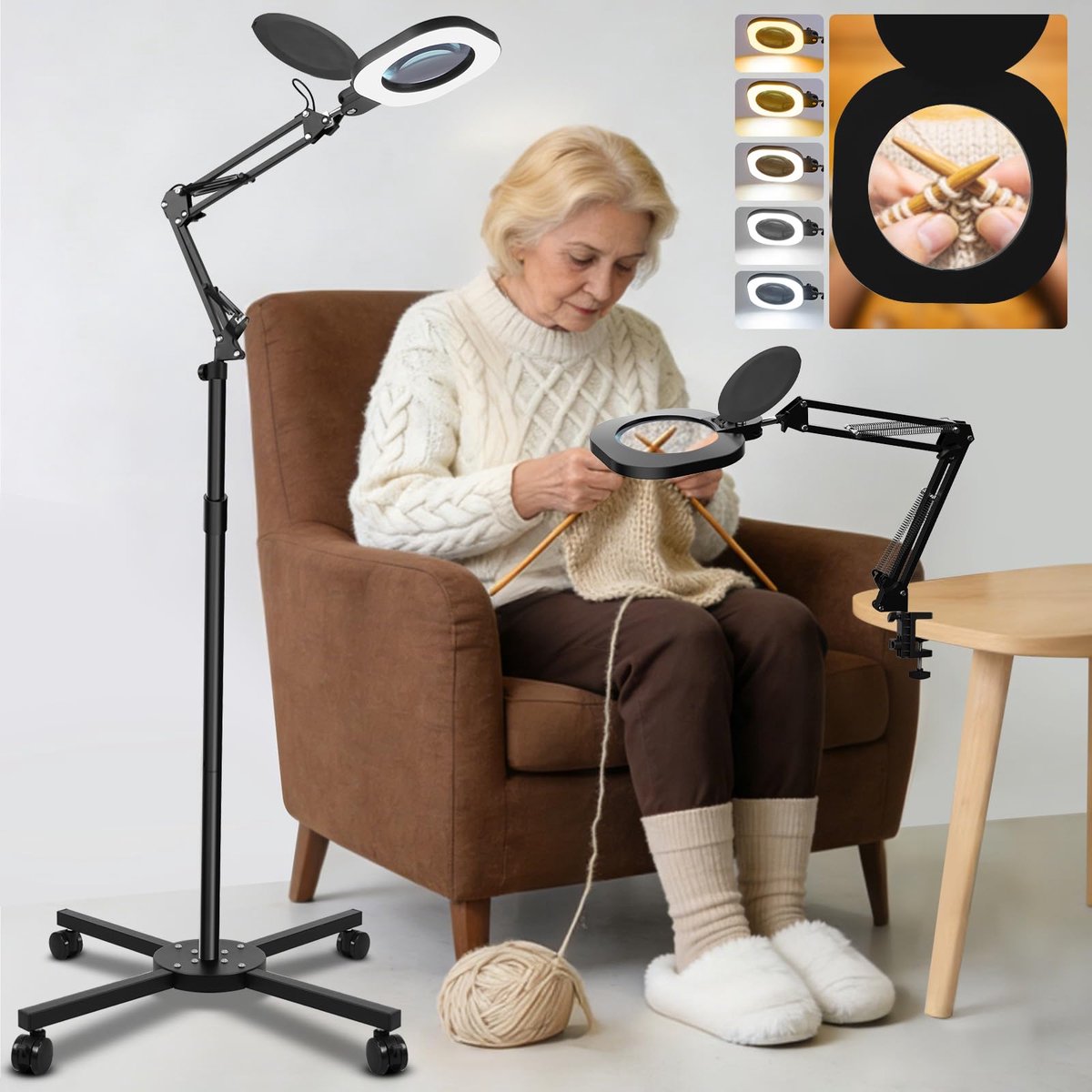 SnelShoppen - CGBE 10X Vergrootglas met Licht en Handsfree Stand voor Precisiewerk, Perfect voor Hobby, Lezen, Knutselen, Werkplaats en Detailwerk