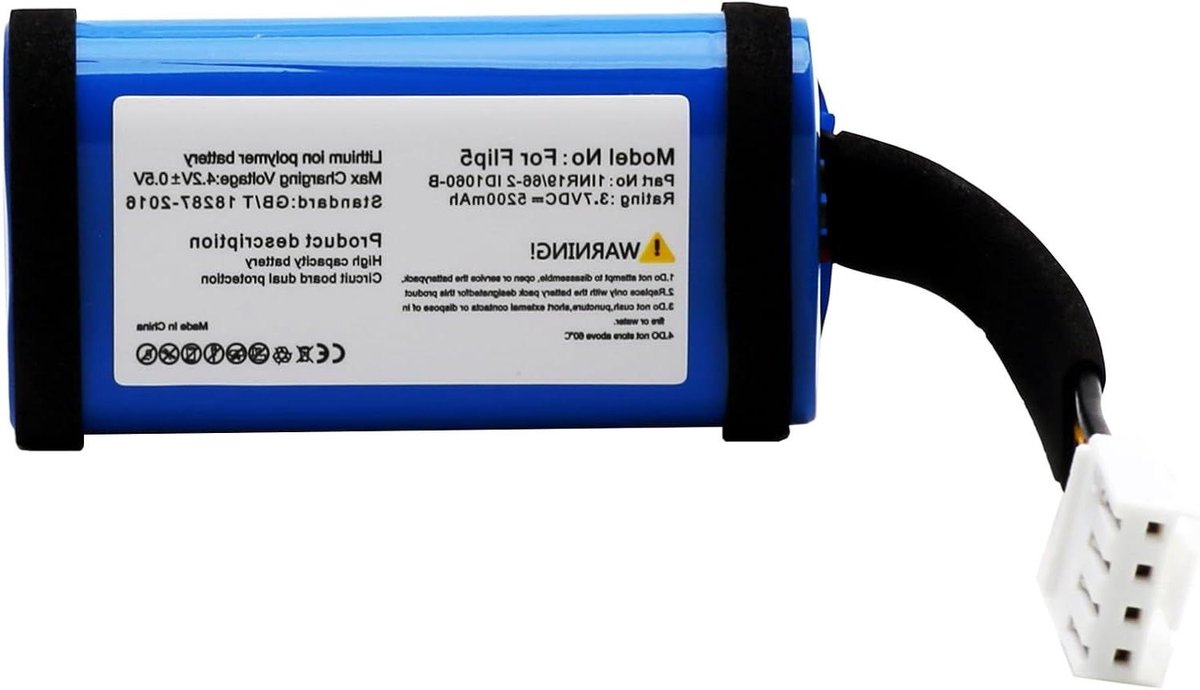 Batterij Vervanging - Oplaadbare Batterij - Muziek Luisteren - Hoge Capaciteit - 5200mAh - Zwart
