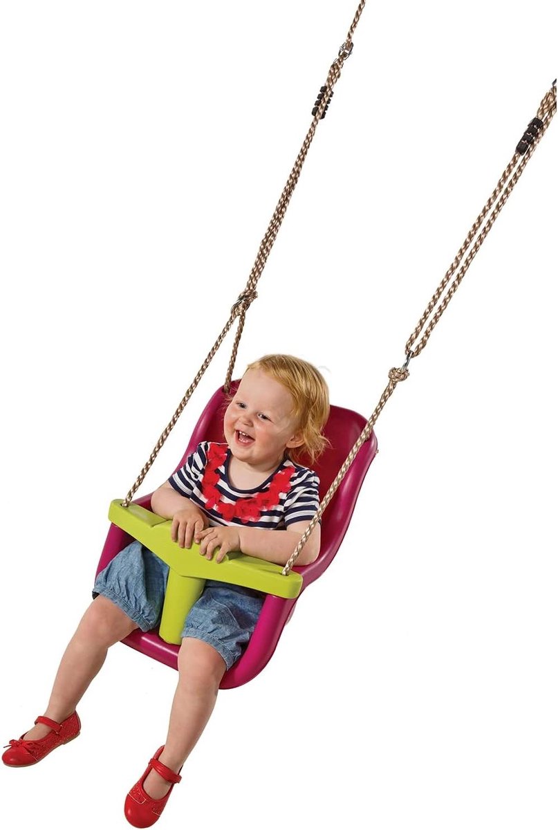 Babyzitje - Kinderzitje Schommel - Buiten Spelen - Ergonomisch Ontwerp - 39 x 36 x 491 cm - Lila Limoengroen