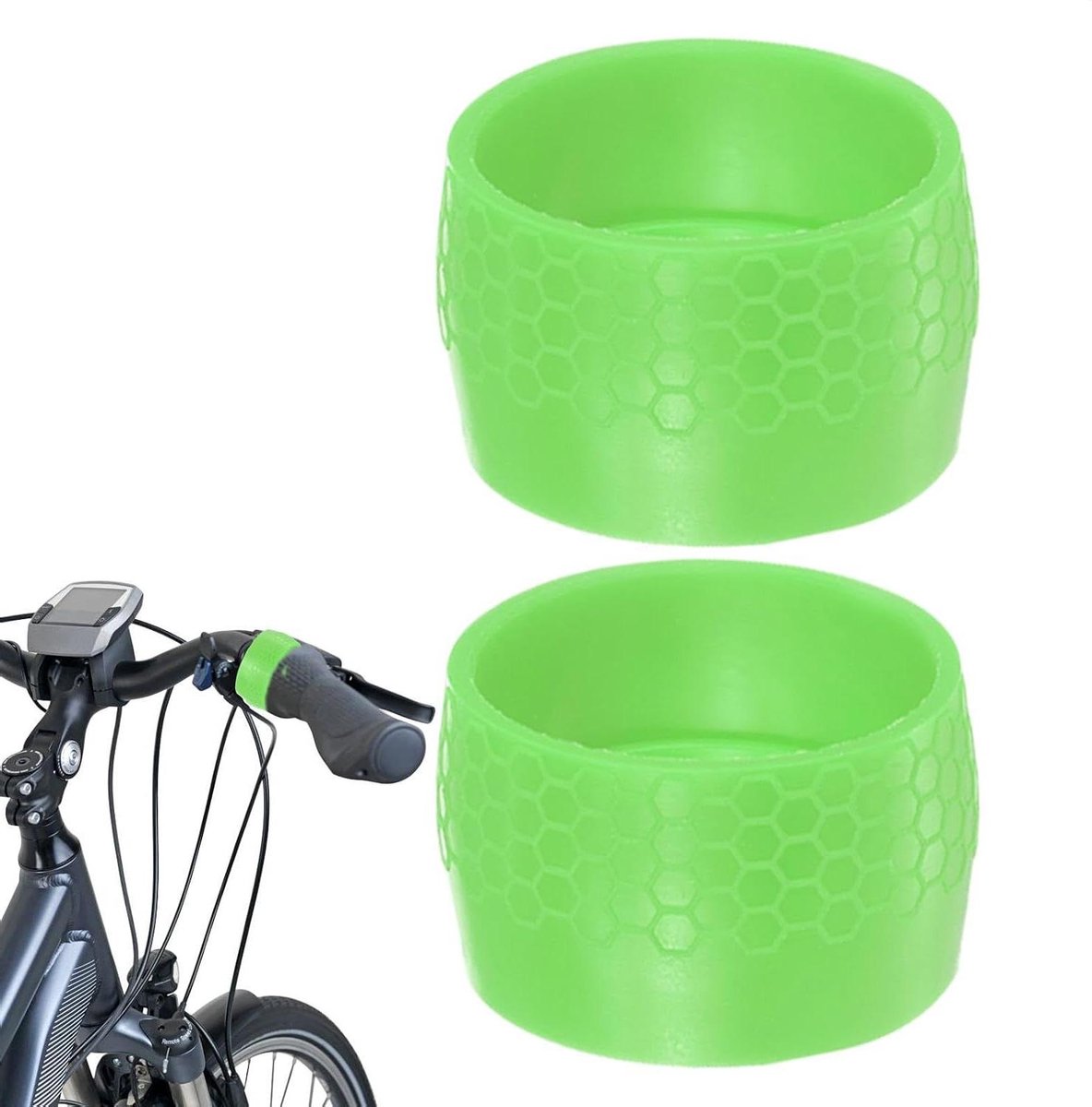 Fietsstuurband ring - Stuurwikkelring fiets - Fietskabels organiseren - Antislip siliconen - 2 stuks - Groen