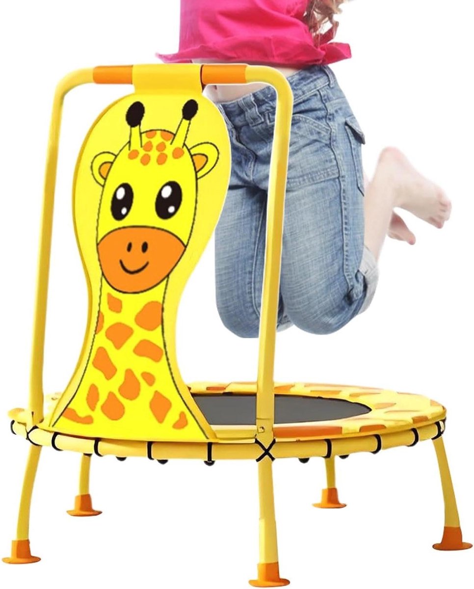 Trampoline voor kinderen - Springkussen Mini trampoline - Binnen spelen - Met schuimrubberen handgreep - 102 cm - Uniek kenmerk