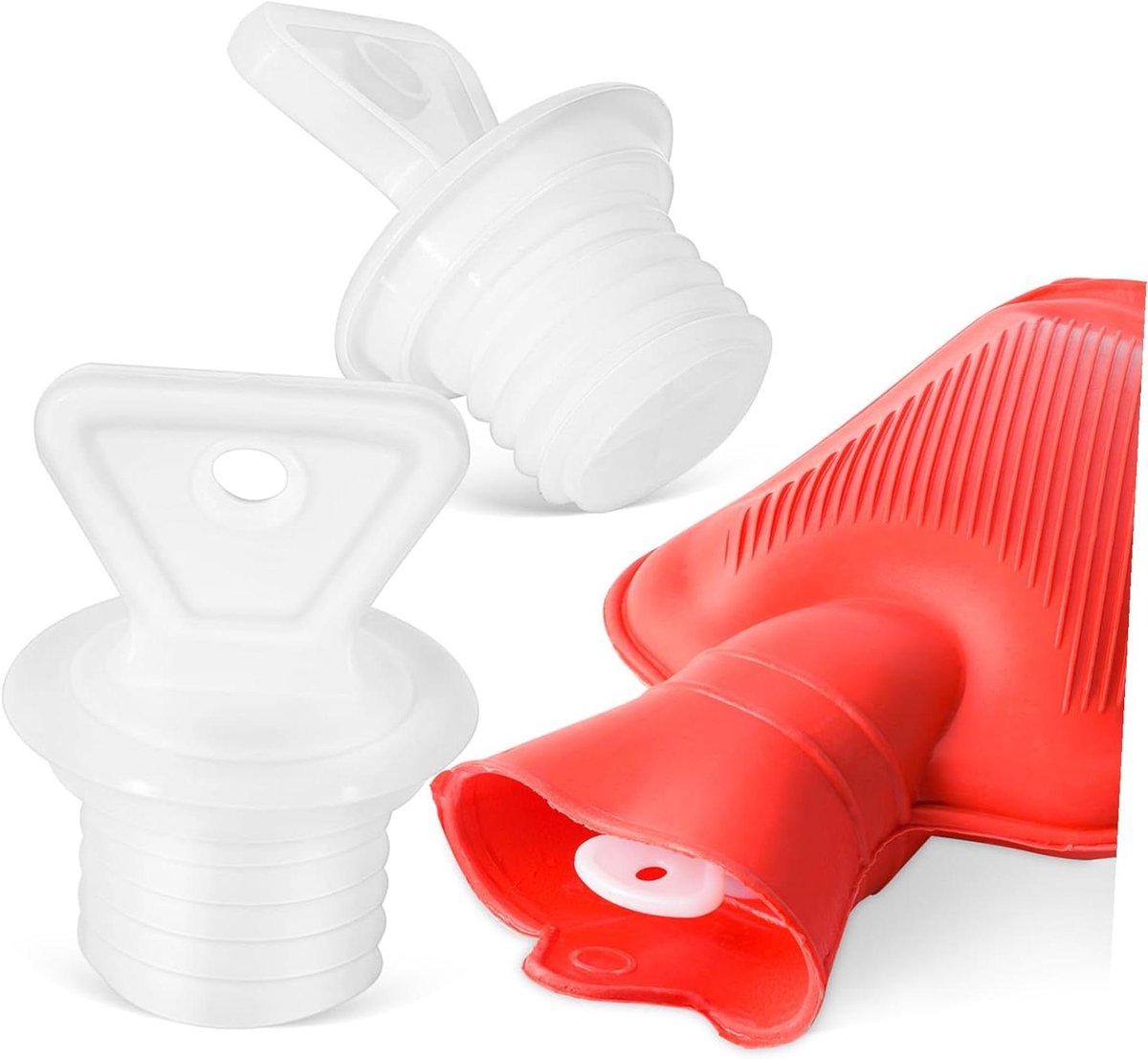 Rubberen Warmwaterkruik Stop - Vervangende Afsluiter Deksels - Warmte Vasthouden - Lekvrije Schroefdraad - 21.4 mm Diameter - Wit