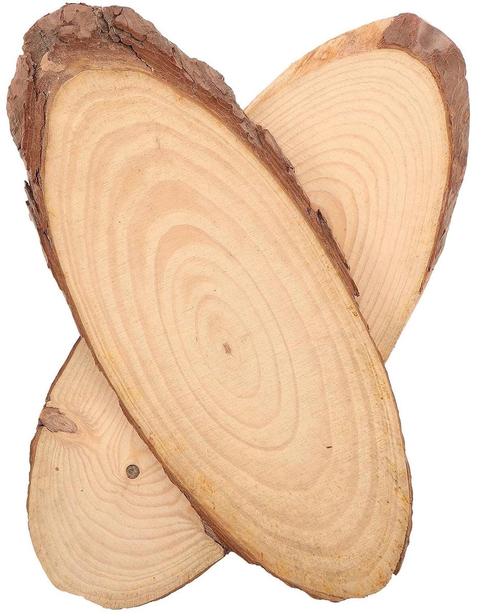 Houten Stapstenen - Tuinpad Stenen - Buitenpad Creëren - Natuurlijke Textuur - 38 x 15 cm - Lichtbruin