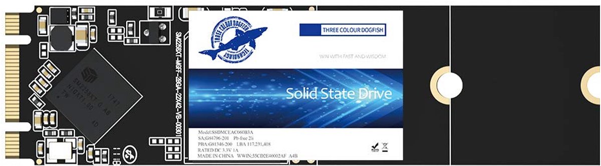 SnelShoppen - Dogfish SSD M.2 2280 500GB interne harde schijf SATA III 6 Gb/s hoge prestaties voor laptop, upgrade opslag, snelle dataoverdracht, 128G