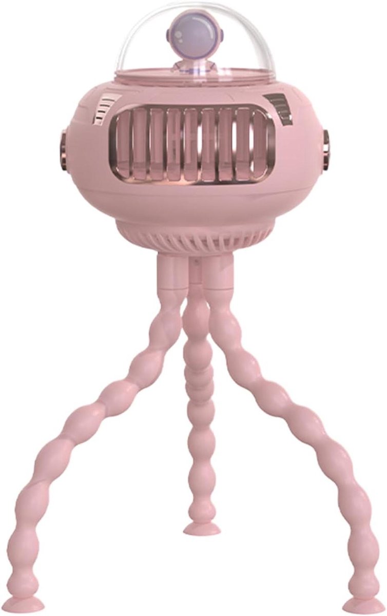 Kinderwagen Ventilator - Draagbare Koeler - Comfort Tijdens Rit - Octopus Vorm Flexibel - 27.6cm Hoog - Roze