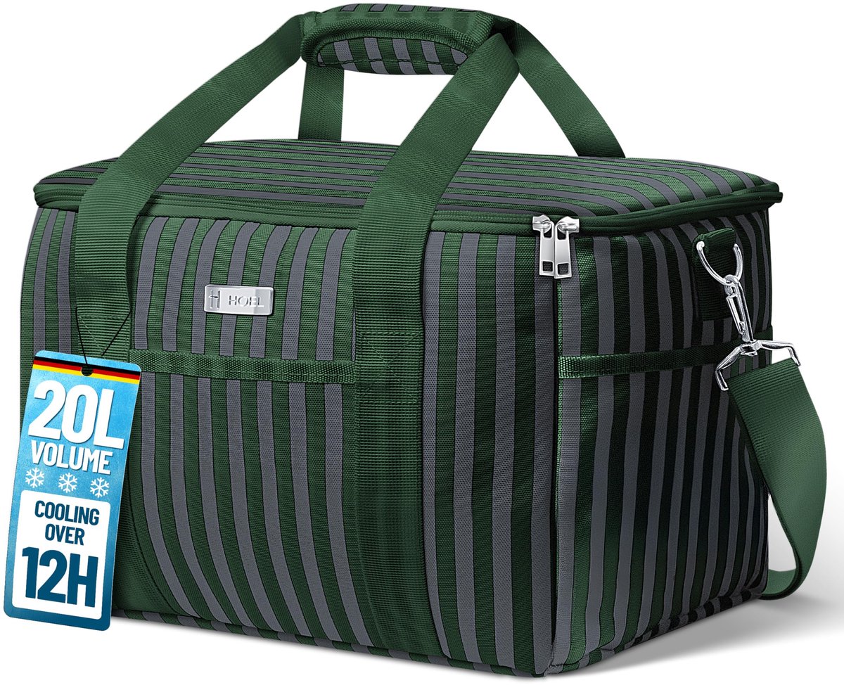 SnelShoppen - Opvouwbare koeltas 20L - Geïsoleerde thermotas - Waterdichte en lekvrije lunchtas - Isolerende tas voor auto, boodschappen, picknick en