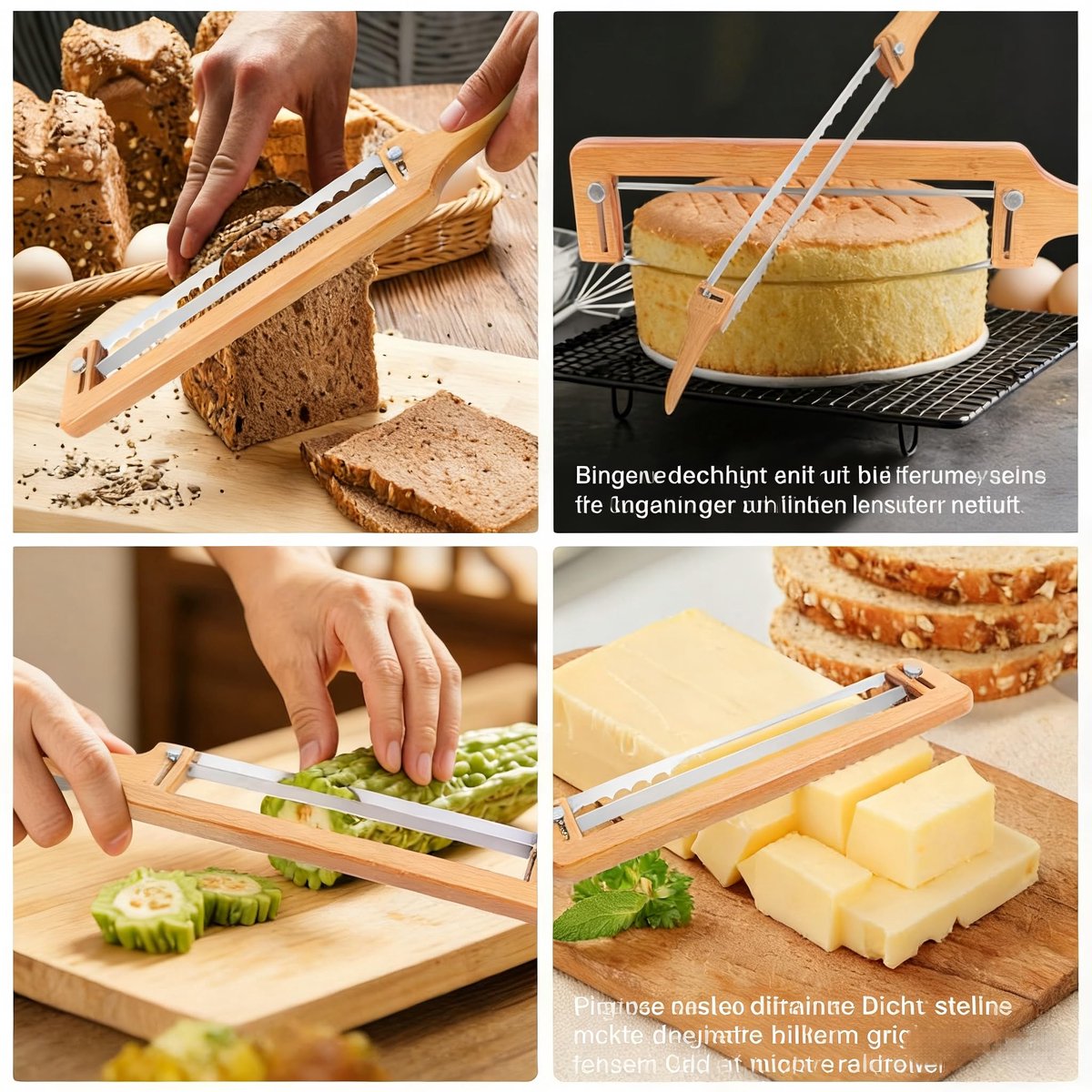 SnelShoppen - Handmatige Broodsnijder - Inklapbare Broodsnijmachine met Dikte-instelling voor Zuurdesem- en Baguettebrood - Ideaal voor Keuken en Bakg