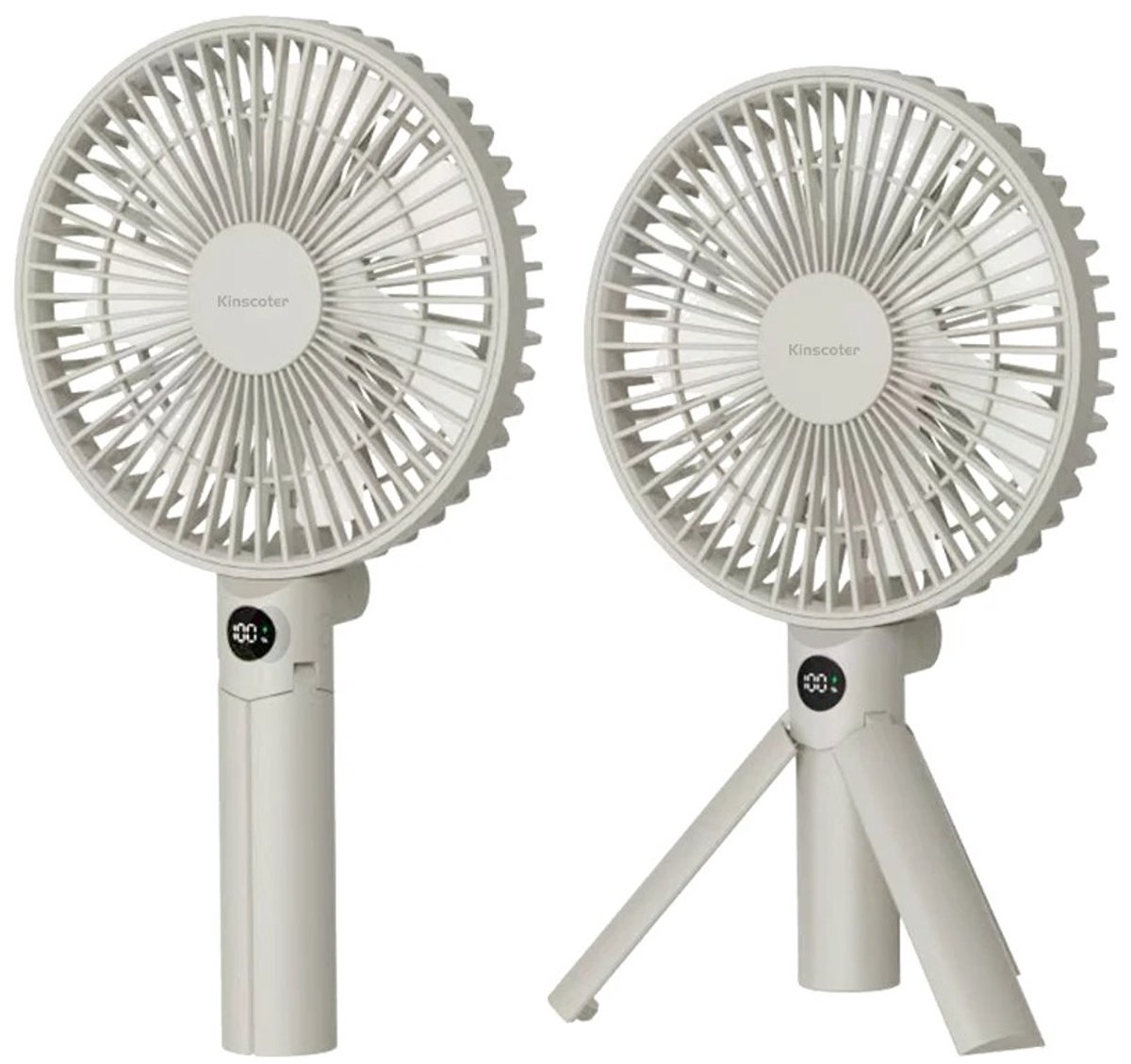 Archi Opvouwbare Handventilator – Ventilatie - 3000mAh – 4 Snelheden – Met Statief – USB Oplaadbaar – LED Display – Wit