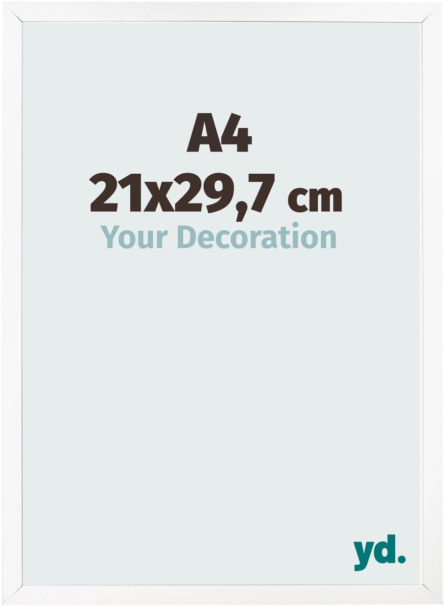 Your Decoration - Fotolijst A4 21x 29,7 cm - MDF - Wit Mat - Bologna