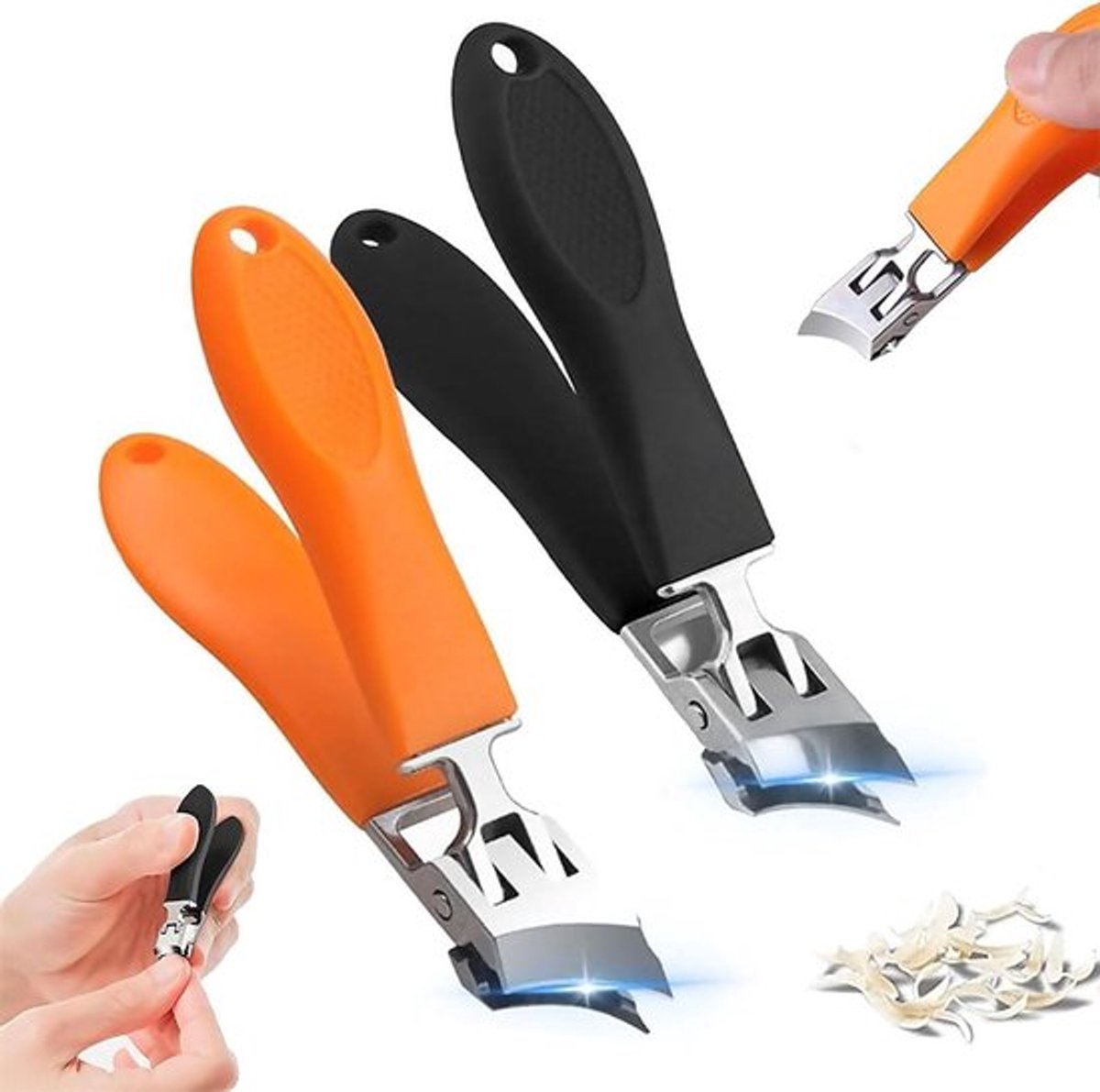 Nagelknippers voor dikke nagels, roestvrijstalen vingernagelknippers (2 stuks)