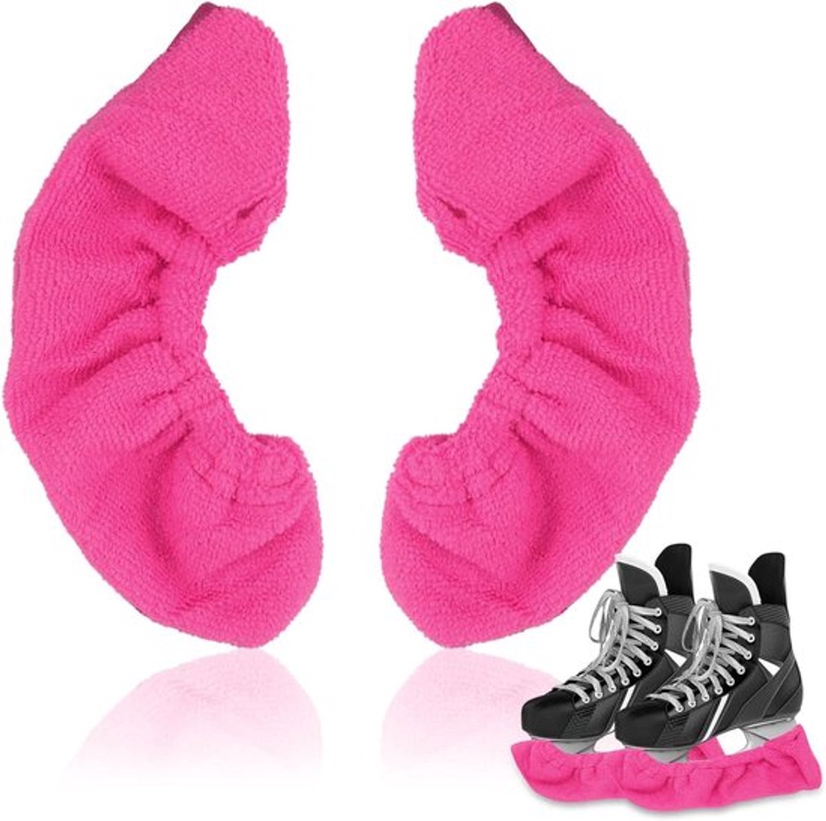 Schaatsbeschermers in roze - Elastisch - Wintersport accessoires met bescherming - Voor schaatsen - Set van 2
