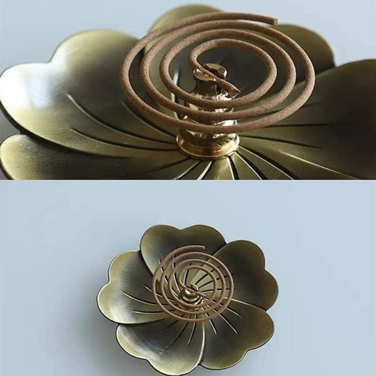 Wierook Brander - Houder - Handgemaakt - Goudkleurig - Aromatherapie - Ontwerp - Geschikt voor - Huiskamer Decoratie - Bruin Design Coil Wierook Houder Stick Wierook Brander.