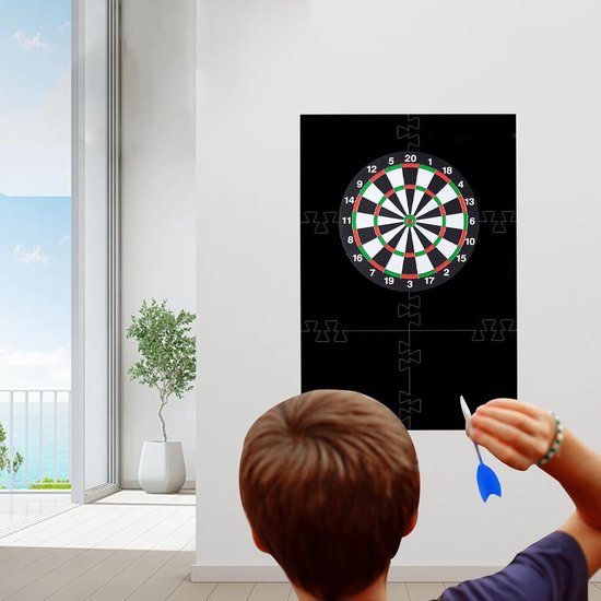 Wandbescherming Dartbord - Dartbord Houder - Muren Beschermen - Splitsbare Ring - 6 stuks - Zwart — afbeelding 2