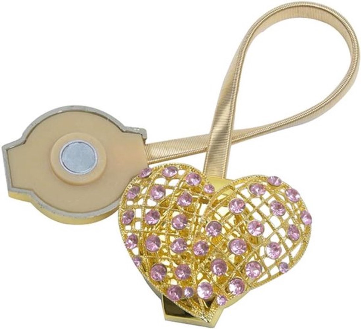 Magnetische Gordijn Tie Ruggen - Kristallen Holdbacks - Decoratief - Roze - 2 Pack Magnetische Gordijn Tie Ruggen, Decoratieve Kristallen Gordijn Holdbacks voor Slaapkamer, Woonkamer, Kantoor (Roze).