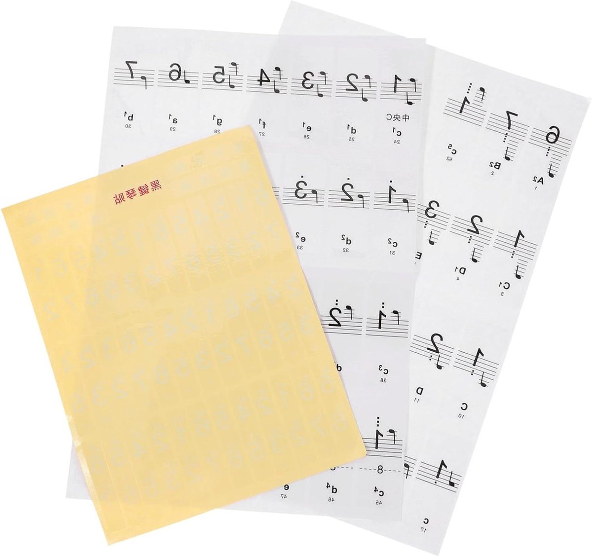 Piano Toetsenbord Stickers - Muzieknoten Decals - Beginners Leren - Duidelijke Bedrukking - 14 x 10 cm - Wit