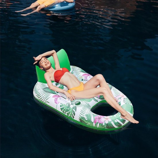 Opblaasbare Waterdrijver - Drijvend Vlot - Ontspannen op Water - Meerlaags Versterkte Structuur - 142x82cm - Groen — afbeelding 3